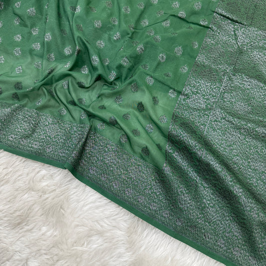 Green Banarasi Khaddi Georgette Saree - BN37