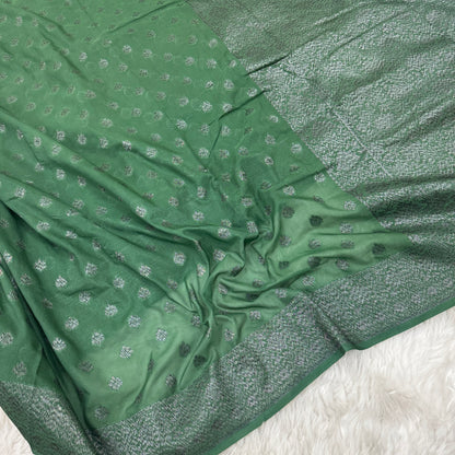 Green Banarasi Khaddi Georgette Saree - BN37
