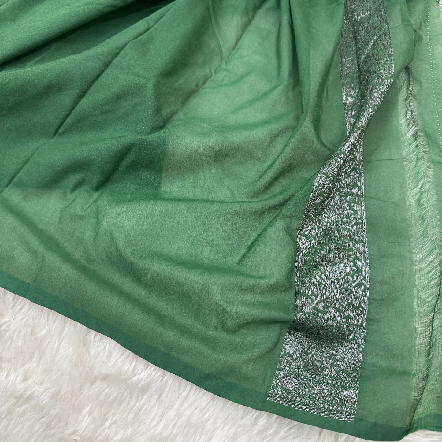 Green Banarasi Khaddi Georgette Saree - BN37